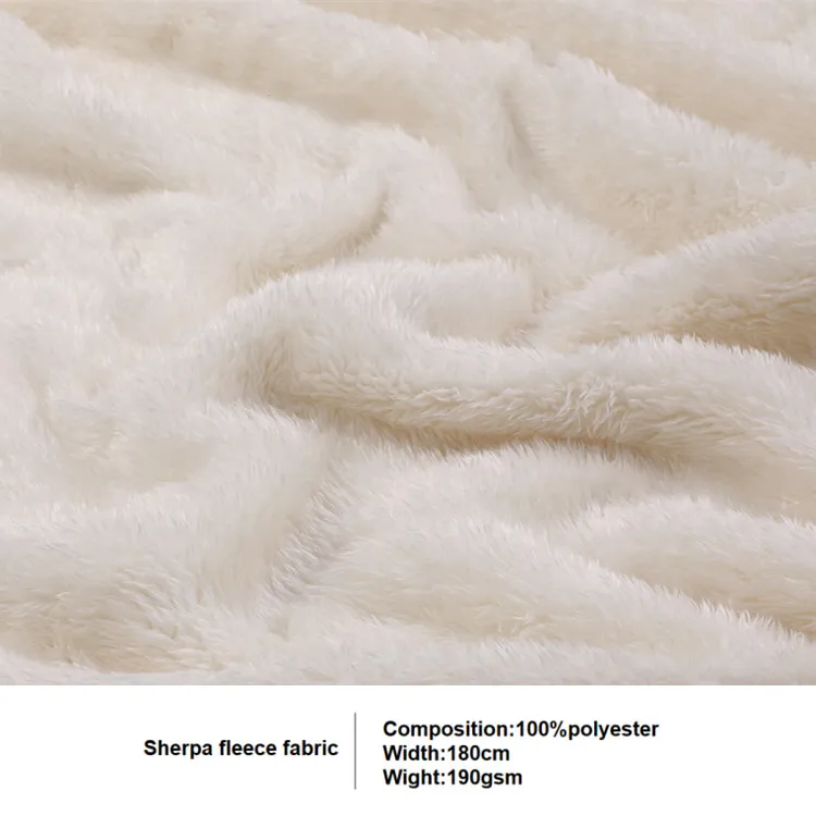 Factory Direct Fake Fur Fleece Fabric 100% Polyester Sherpa Fleece Fabric For Garment