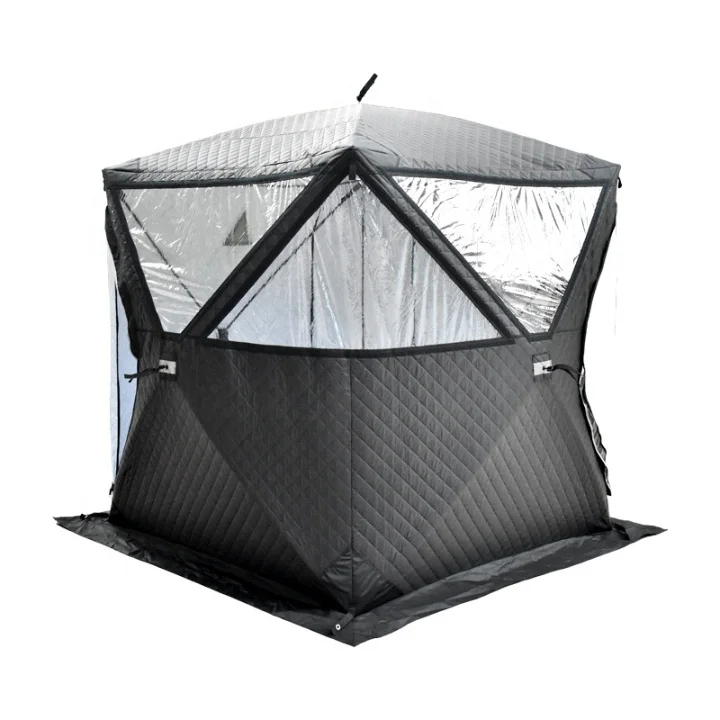 Factory Large Outdoor Tent Winter Ice Fishing Tent 3 Layers Portable Sauna Tent for 3-4 People
