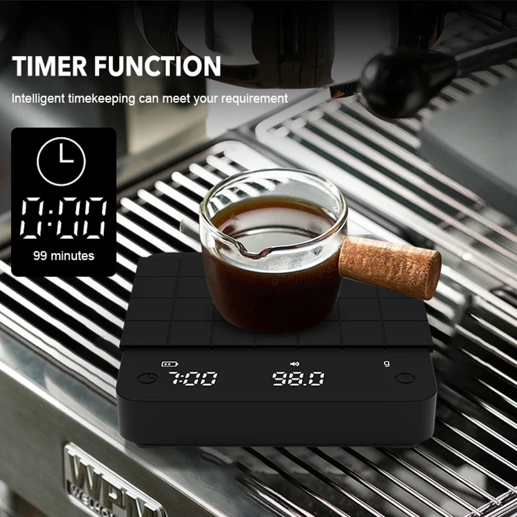 Portable Mini 99 Minutes Automatic Timing LED Display Electronic Rechargeable Espresso Digital Coffee Scale