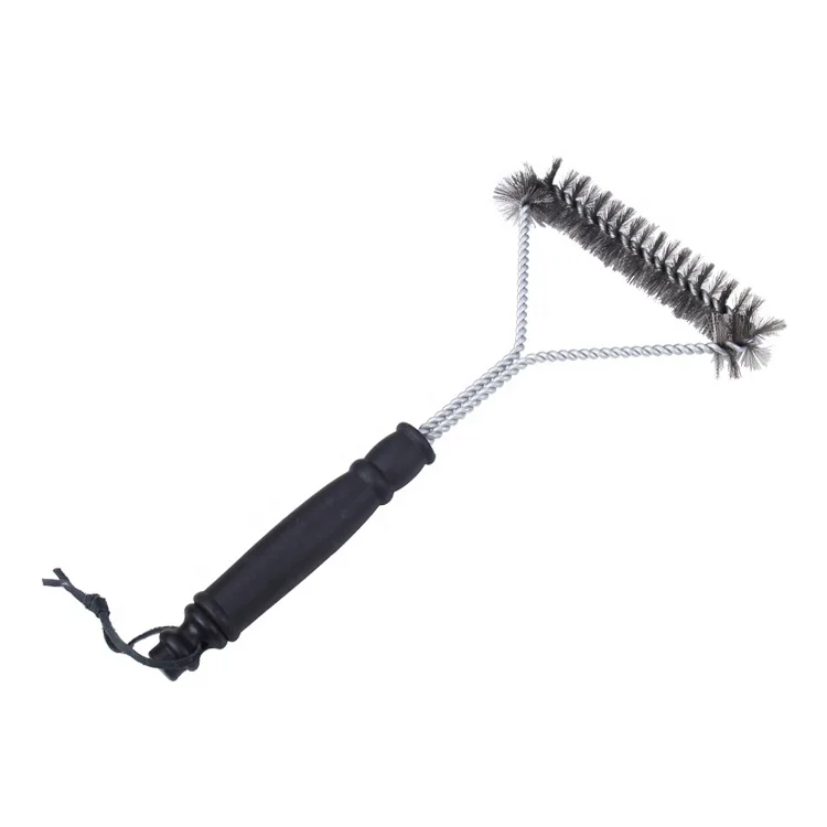 New BBQ Stainless Steel Barbecue Accessories Wire Bristle 12-inch Triangle Grill Cleaning Brush