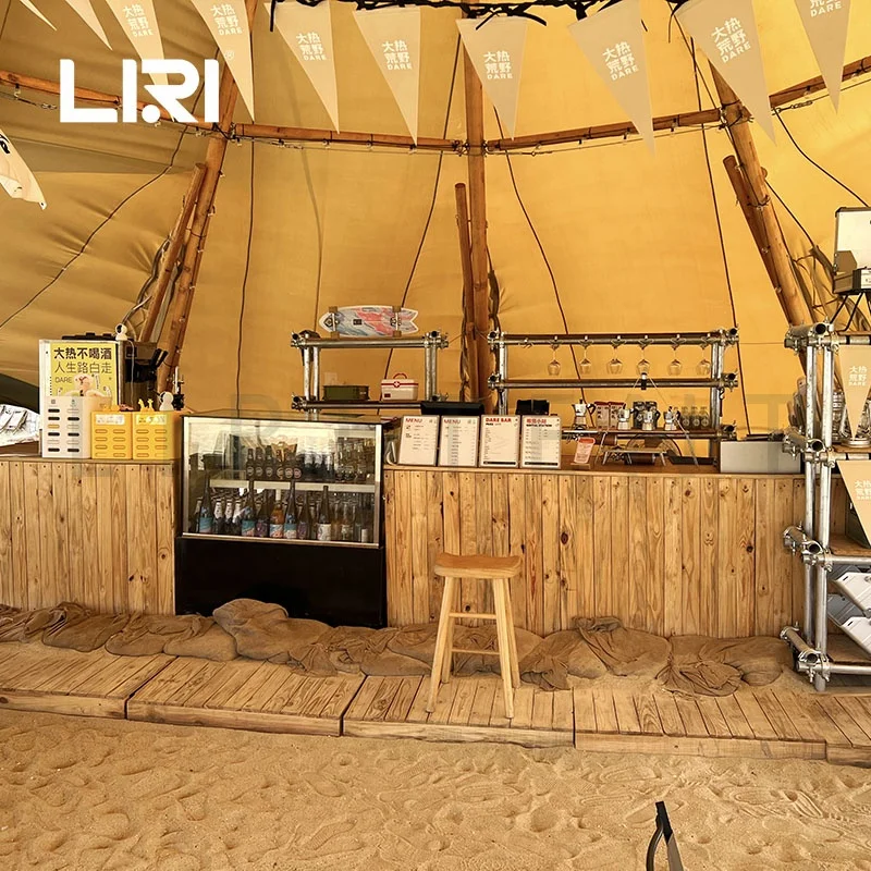 Сверхмощный открытый вигвам Тип парусиновая пляжная Солнцезащитная палатка для кофейни напитков