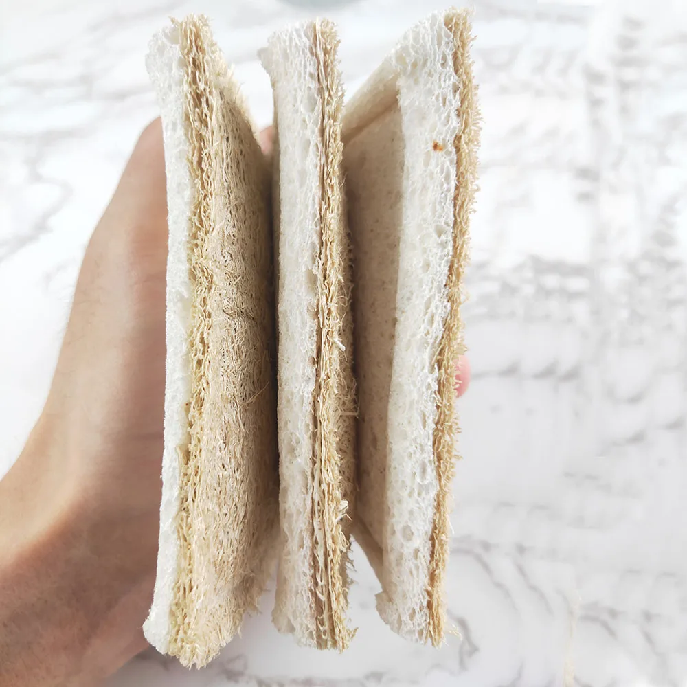 Reusable Loofah Wood Pulp Dish Luffa Sponge Scouring Pads Kitchen Magic Sponge Natural Washing luffa Sponge