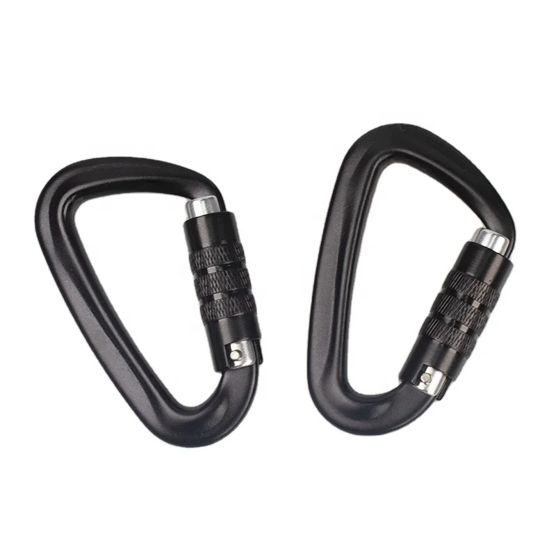 Good Quality Aluminum Colorful Climbing Using Carabiner 12KN Self Locking Carabiner