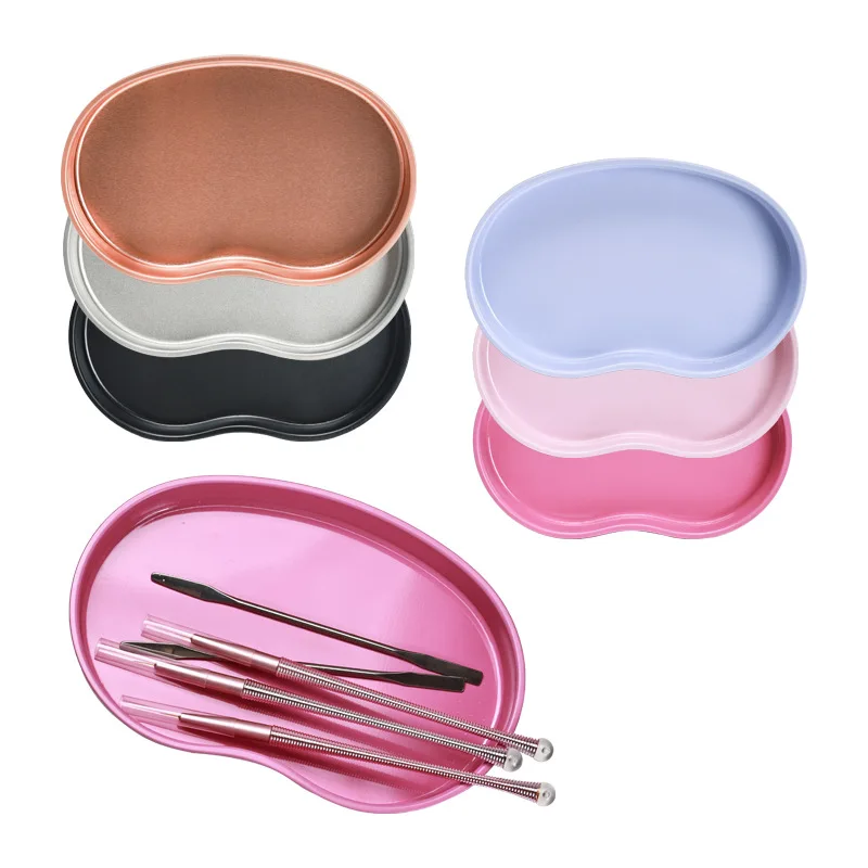 2024 Colorful Metal Nail Art Display Tray Manicure Jewelry Rhinestone Nail Art Tool Storage Tray