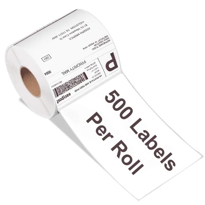 500pcs/Roll Waterproof A6 Logistics Waybill Sticker 100x150mm Direct Thermal Shipping Label Adhesive Paper 4x6 Kertas Label