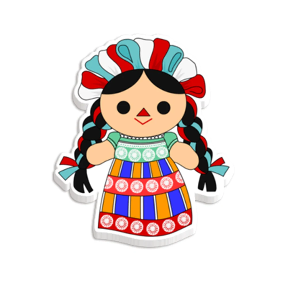 customizable resin planars mexico girl cartoon character printed resin jewelry art