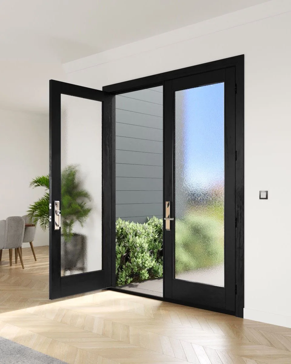 Modern Exterieur Security Door Swing Style with Aluminum  Glass Steel Material Featuring Chinese Design Style glass door
