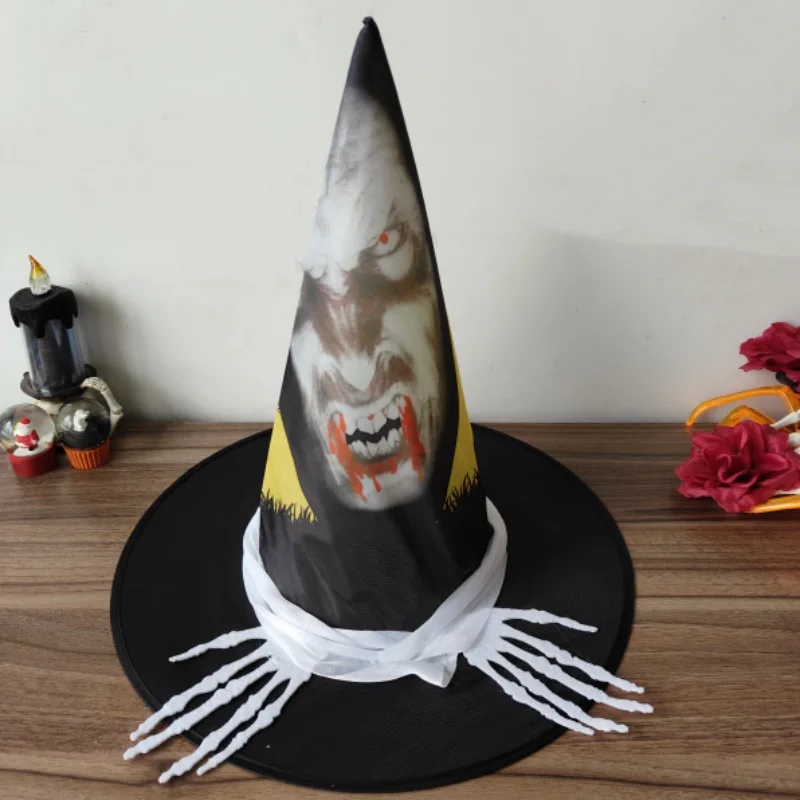 Хэллоуин Черная шапка с шипами для косплея шляпа ведьмы взрослых и