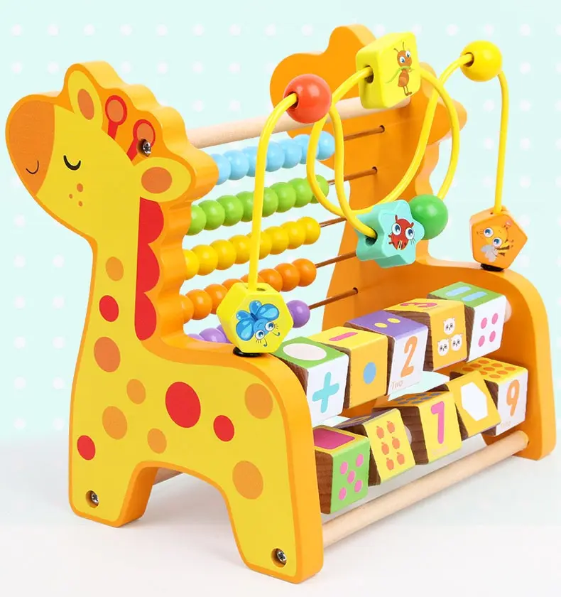 Wooden Montessori Math Toys Multifunction Abacus Toys Around Beads Early Learn Teaching Aids Educational Toys For Children Gift