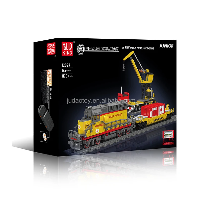 Mould King 12027 High-Tech SD40-2 Diesel Locomotive Train Bricks Model Railway Building Block for Kid