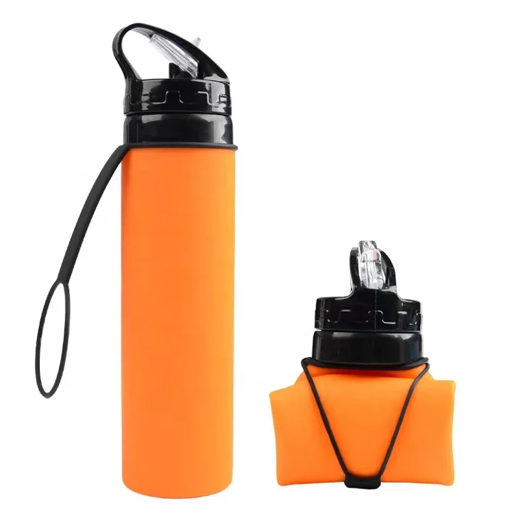 Wholesale outdoor gym silicone foldable water bottle sports