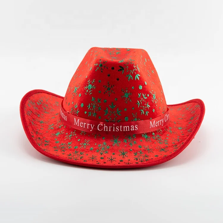 Hot Selling funny painted cowboy hat Fashion red hat for dance Party Decorations