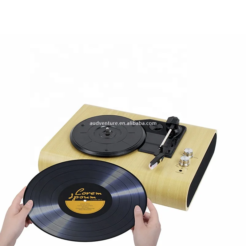 Best price stereo turntable phonograph vinyl record player with RCA output Wooden gramophone home audio