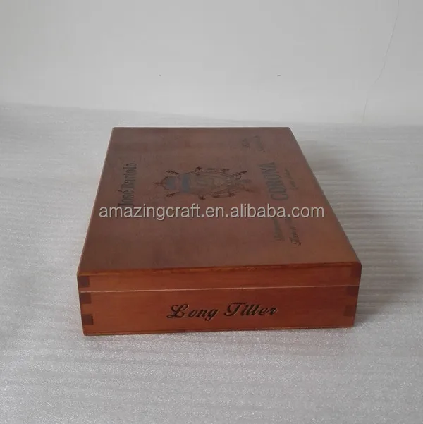 Wood Cigar Case Brown Varnish OEM Premium Gift Package Box Wholesale