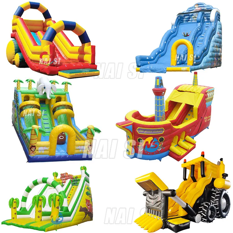 China Factory  Inflatable Swimming Pool Slide Children Inflatable Trampoline Water Park For Kids Trade
