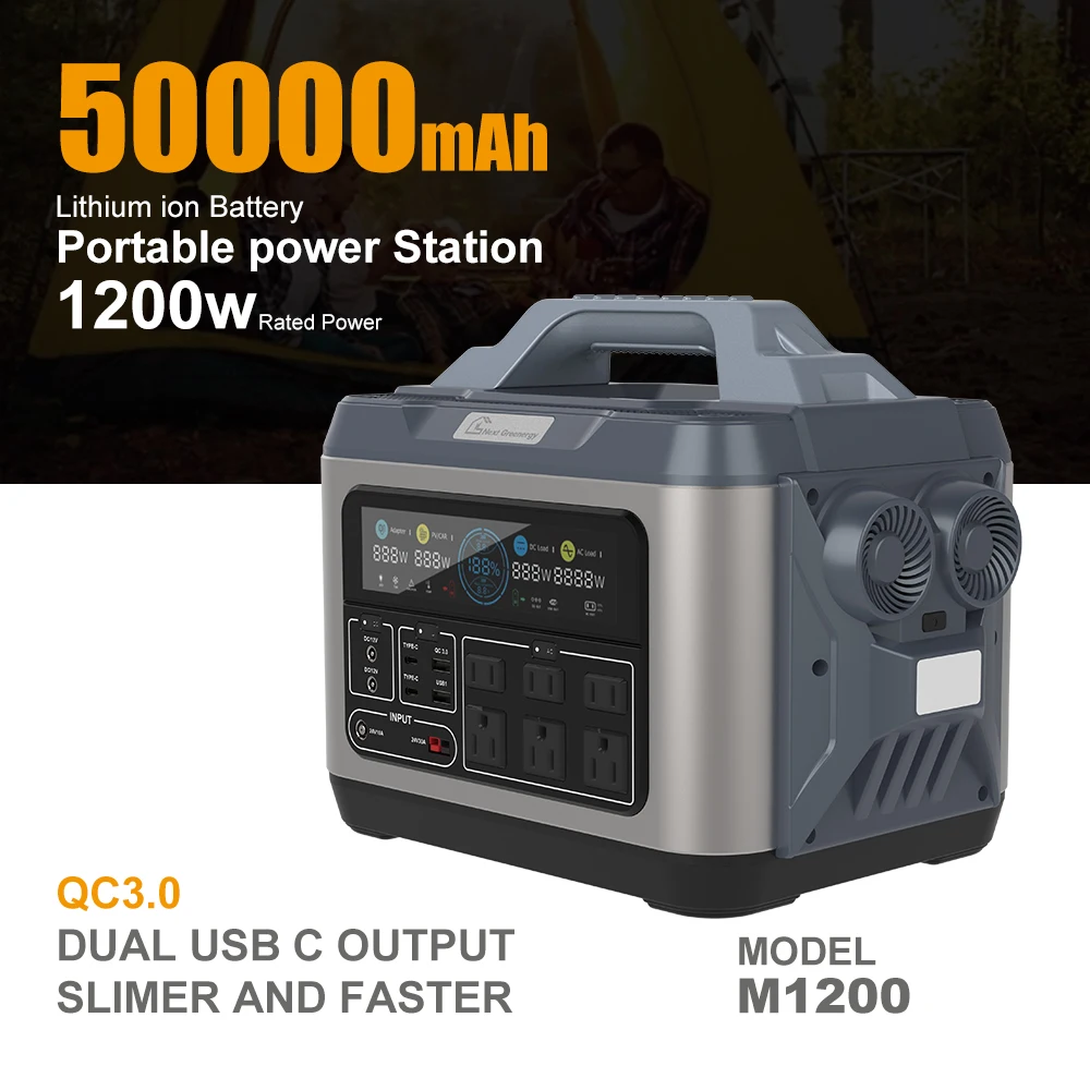 1200W 2000W 2200W Home Power Bank Solar Generator Lithium Battery Portable Power Supply Power Station for household outdoor