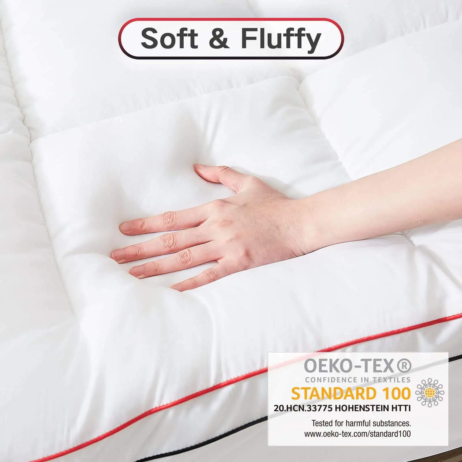Manufacturer Premium Buy Natural White Bed Pad 100% Polyester Fabric Hotel Mattress Topper