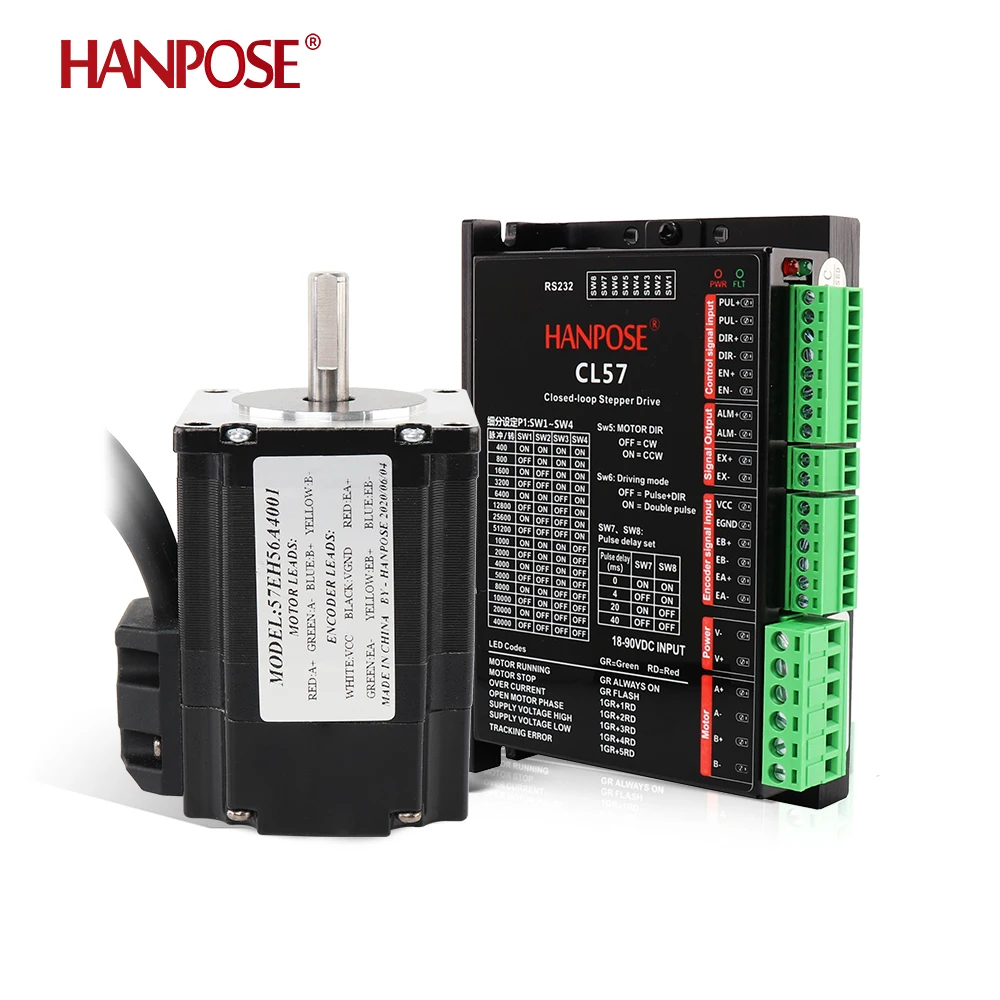 HANPOSE 57CME13 4.0A 57 stepper motor 57EH56A4001 closed-loop motor engraving 1.3N.m encoder  CL57 drive stepper motor nema 23