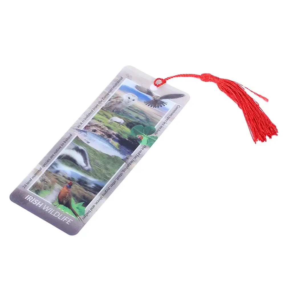 Custom promotional sublimation paper lenticular printing 3D bookmarks with tassels
