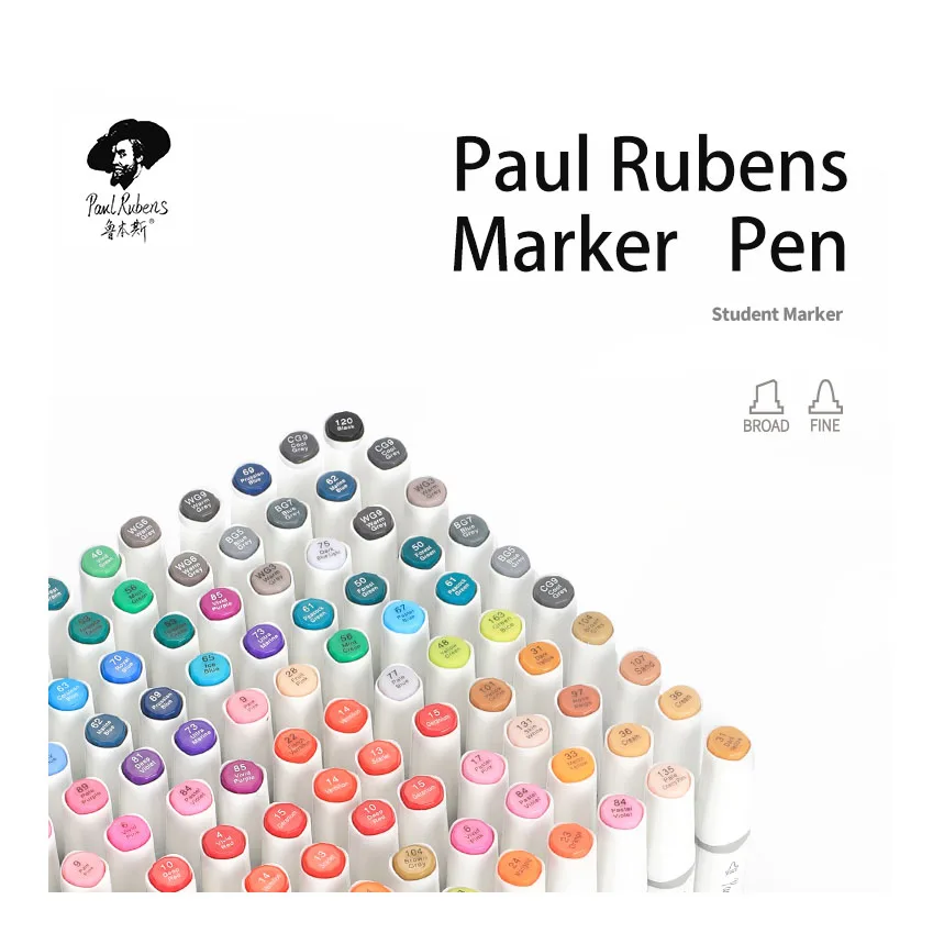 Paul Rubens Student Quick-drying Waterproof White Board Art Paint Marker Pen Watercolor Pen Marker Set