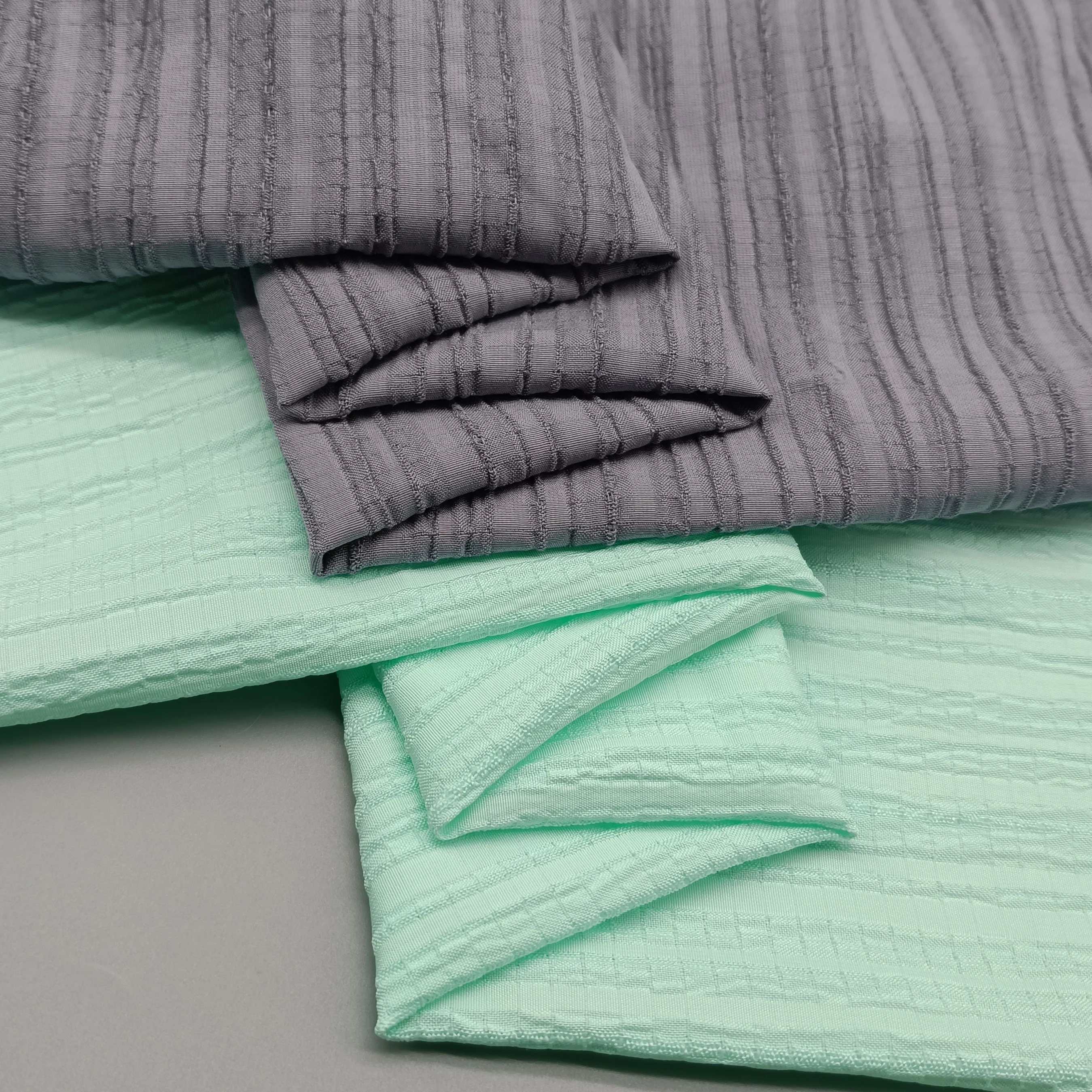 Custom wholesale high quality soft Polyester eyelet pleat cotton gauze fabrics for dresses