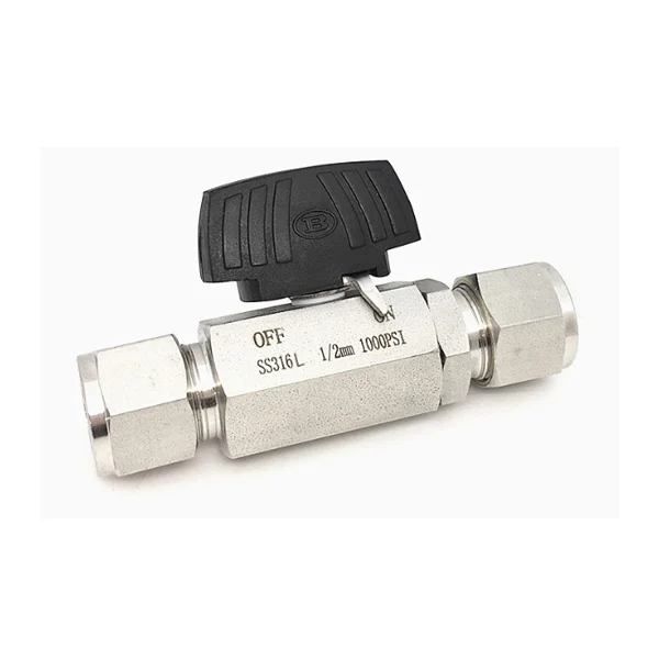 1000WOG SS316 DN15 American style  double ferrule instrument ball valve