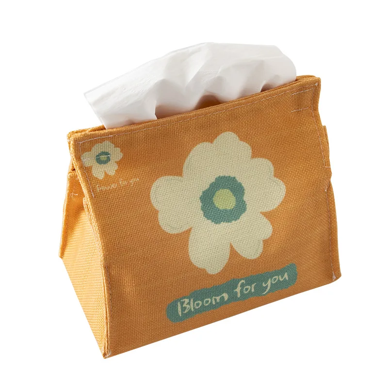 Blue floral fabric storage tissue bag for dining tables and bars Suitable for home fabric storage tissue