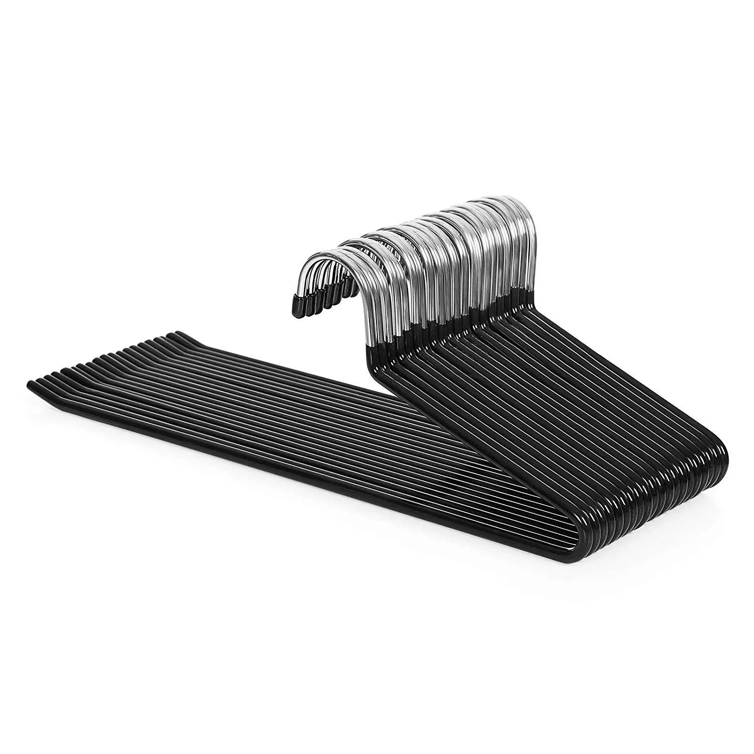 Trousers Pants 20 Pack Strong Durable Anti-Rust Chrome Non Slip Rubber Coating Metal Hanger Stand For Clothes Luxury