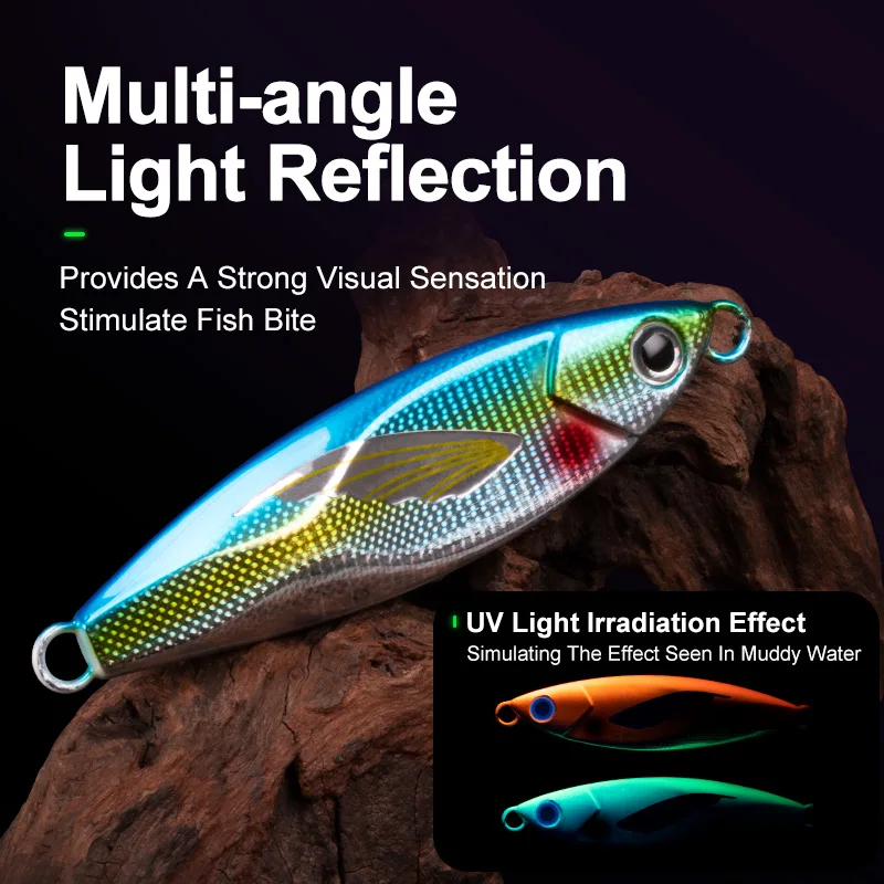 Dubstep Alloy Metal Slow Pitch Jig Lure Shore Hard Artificial 30g-120g Jigging Lure Bass Jig Sea Boat Sinking Lures Fishing