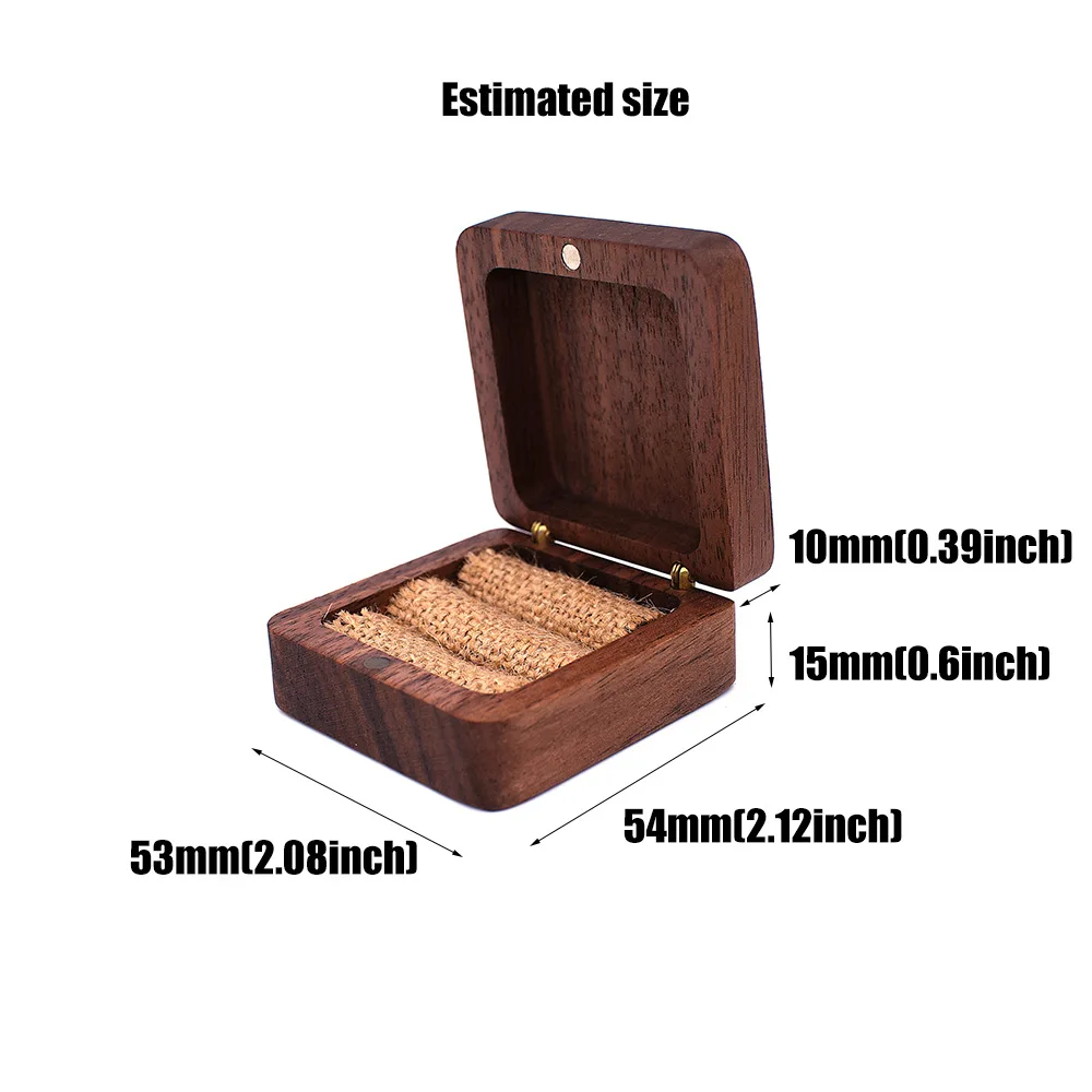 Luxury Jewelry Gift Packaging Box Wedding Ring Case Organizer Customized Logo Natural Walnut Earring Wooden Rings Box