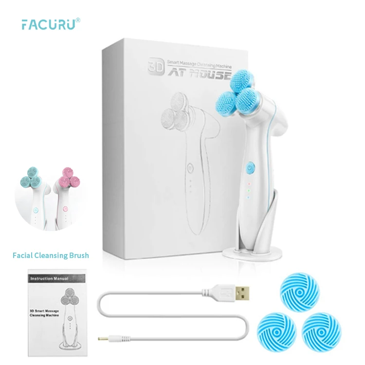 
Amazon Best Selling Ultrasonic Skin Scrubber Lumispa 3D Smart Silicone Massage Facial Cleansing Brush 