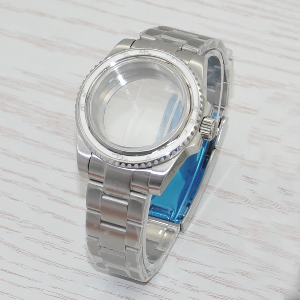 Watches parts Fit  40mm Watch Case ceramics bezel stainless steel strap ETA 2836/2813 miyota 82 series NH35
