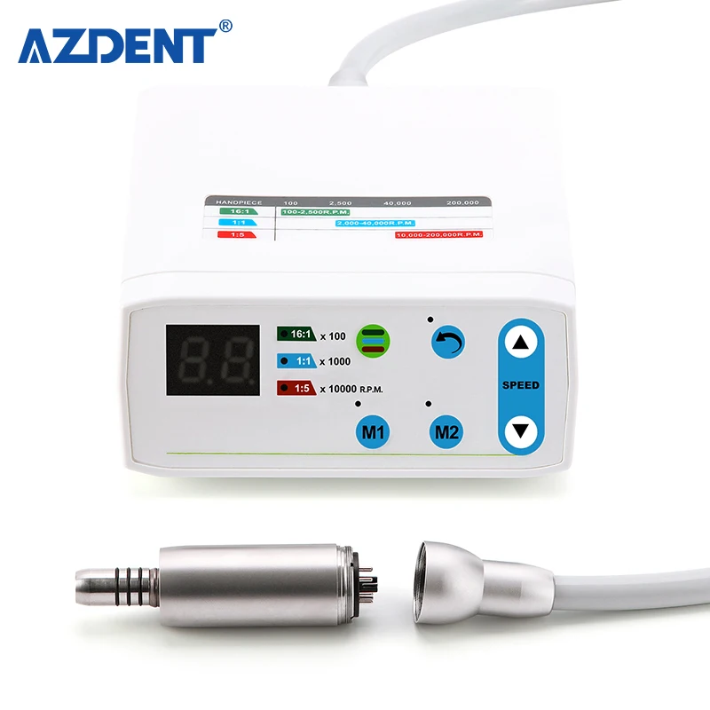 Azdent Portable dental brushless micromotor LED Lab electric motor for contra angle low speed handpiece