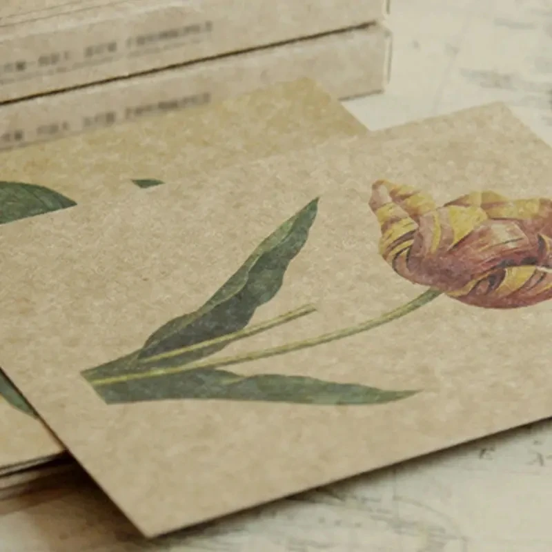 Vintage Rose Kraft Postcards - Add a Touch of Elegance to Your Greetings!
