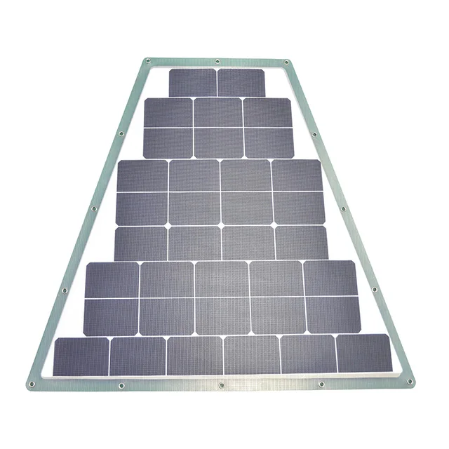Customer Shape Trapezoid 18V 85W ETFE Sunpower solar panel with steel plate for Yacht