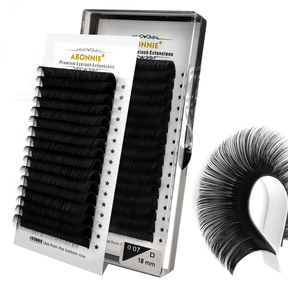 Abonnie bulk eyelash extension 005 0.03 0.07mm d curl silk mink eyelash extensions
