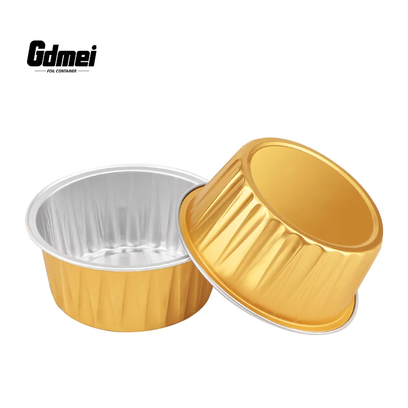 GDMEI Factory Outlet Disposable Round Baking Aluminum Foil Container Small Aluminum Cupcake Mold Foil Paper Cake Cup