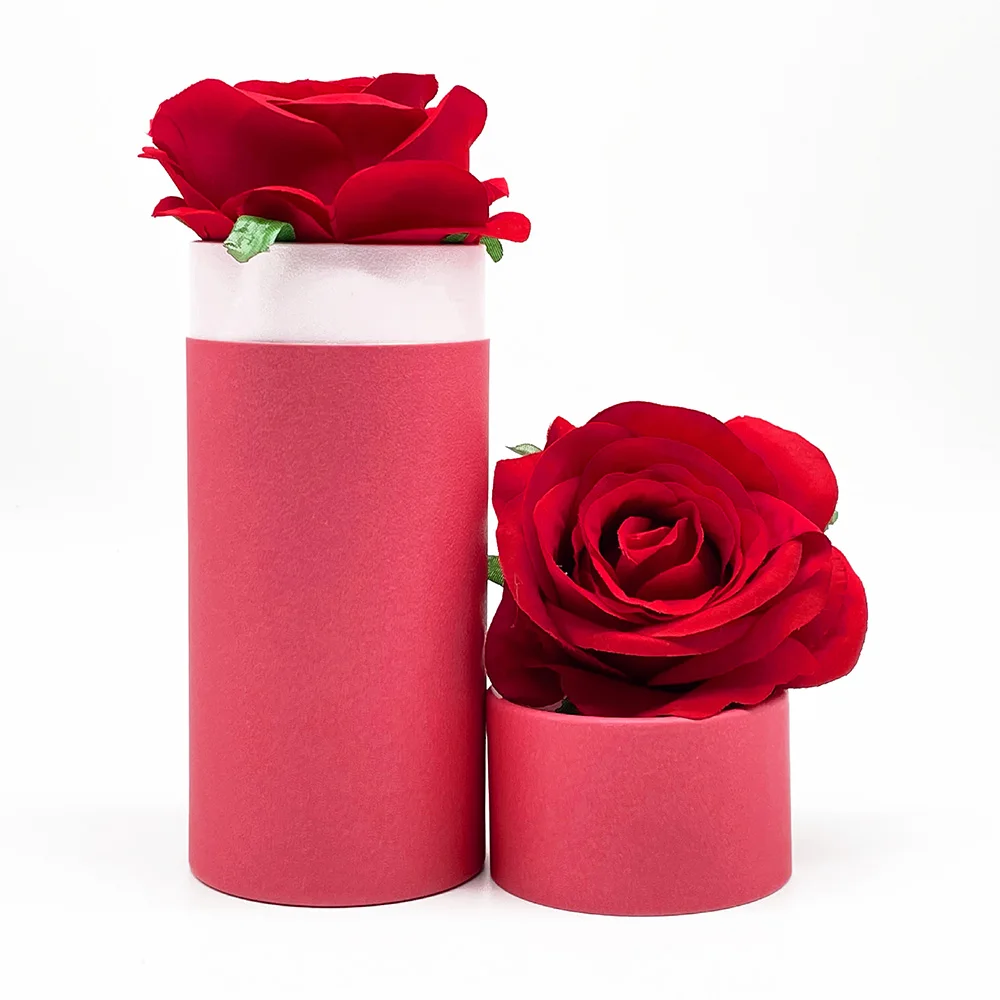 Recyclable Cardboard Cylinder Round Bottle Box with Lid Cosmetics Standard Carton Packaging Kraft Paper tube package