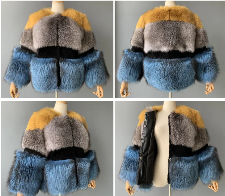 Custom New  Fluffy Coat Winter Warm Overcoats OEM 2023 Short Style Colorful Fur plus size Coat For Women