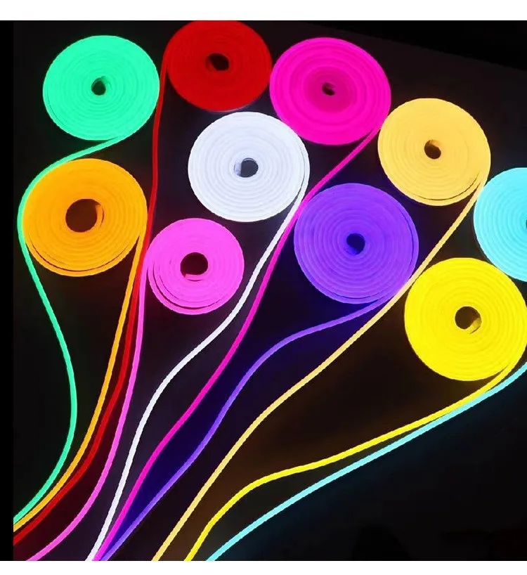 Tuya App-controlled LED flexible neon led stripe light with RGB color changing silicone creative soft light strip