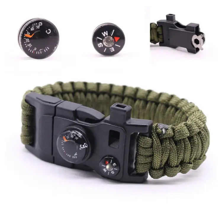 Factory Direct Sales Survival Bracelet With Compass Emergency Wristband