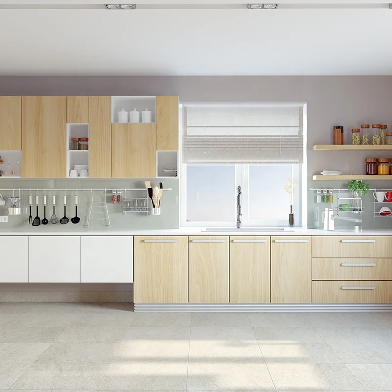 Vietnam Factory  Directly Modern Shaker Design Kitchen Cabinet Solid Wood Kitchen Furniture High Gloss Kitchen Cabinets