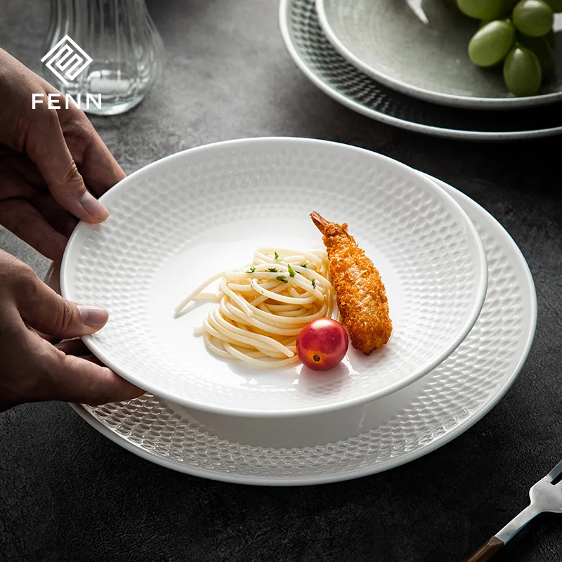 Factory wholesale custom white tableware dishes dinner sets unbreakable plates ceramic table service dishes for kitchen and home