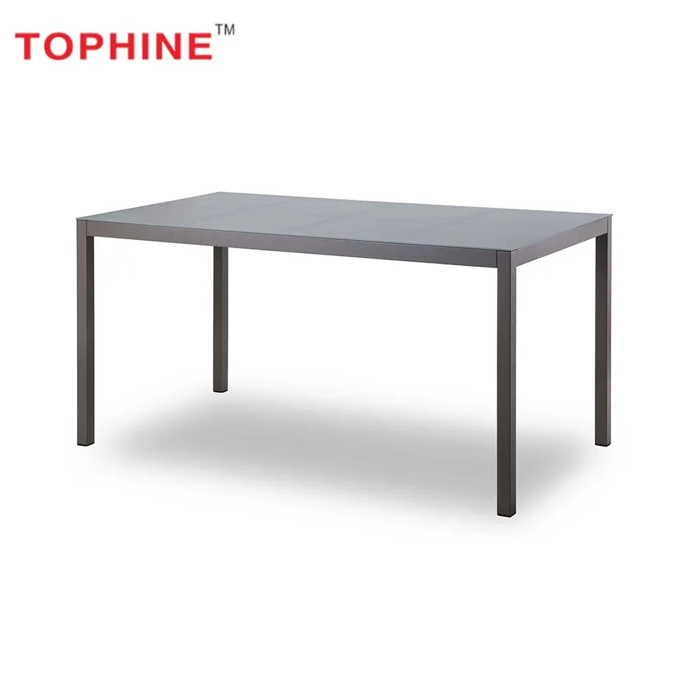 TOPHINE Furniture Modern Design Metal Square Coffee Restaurant Dining Table Outdoor Use
