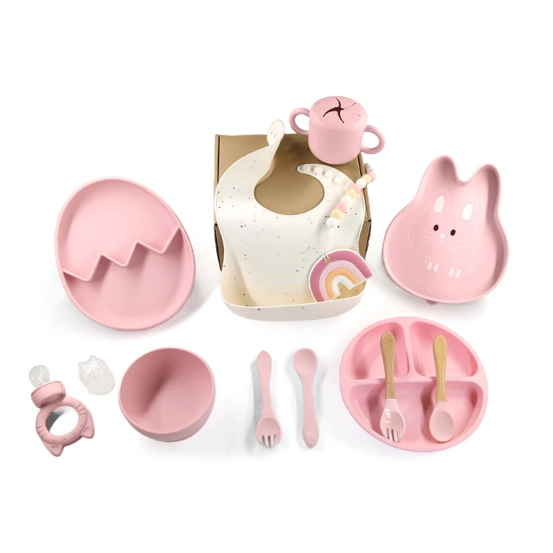 Trending hot sale free gift set other silicone products cup spoon fork cup baby feeding supplies