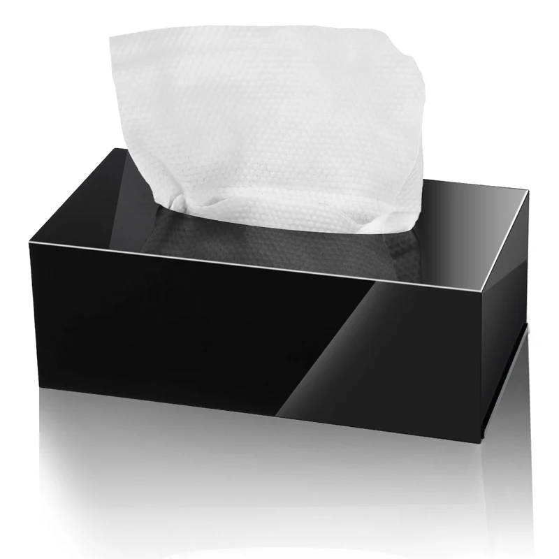 Acrylic Tissue Box Cover Clear Tissue Holder Napkin Dispenser for Home Office Restaurant