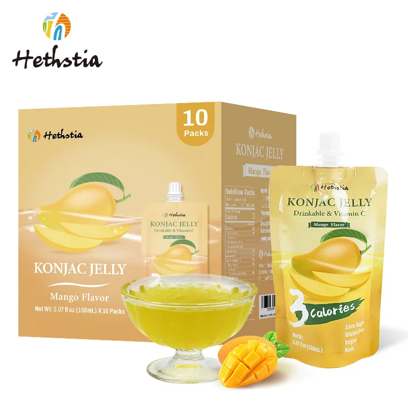 150g Mango Flavor Konjac Jelly 0 Fat Low Calories Low Sugar Beauty Nutrition Slimming Fruit Konjac Jelly