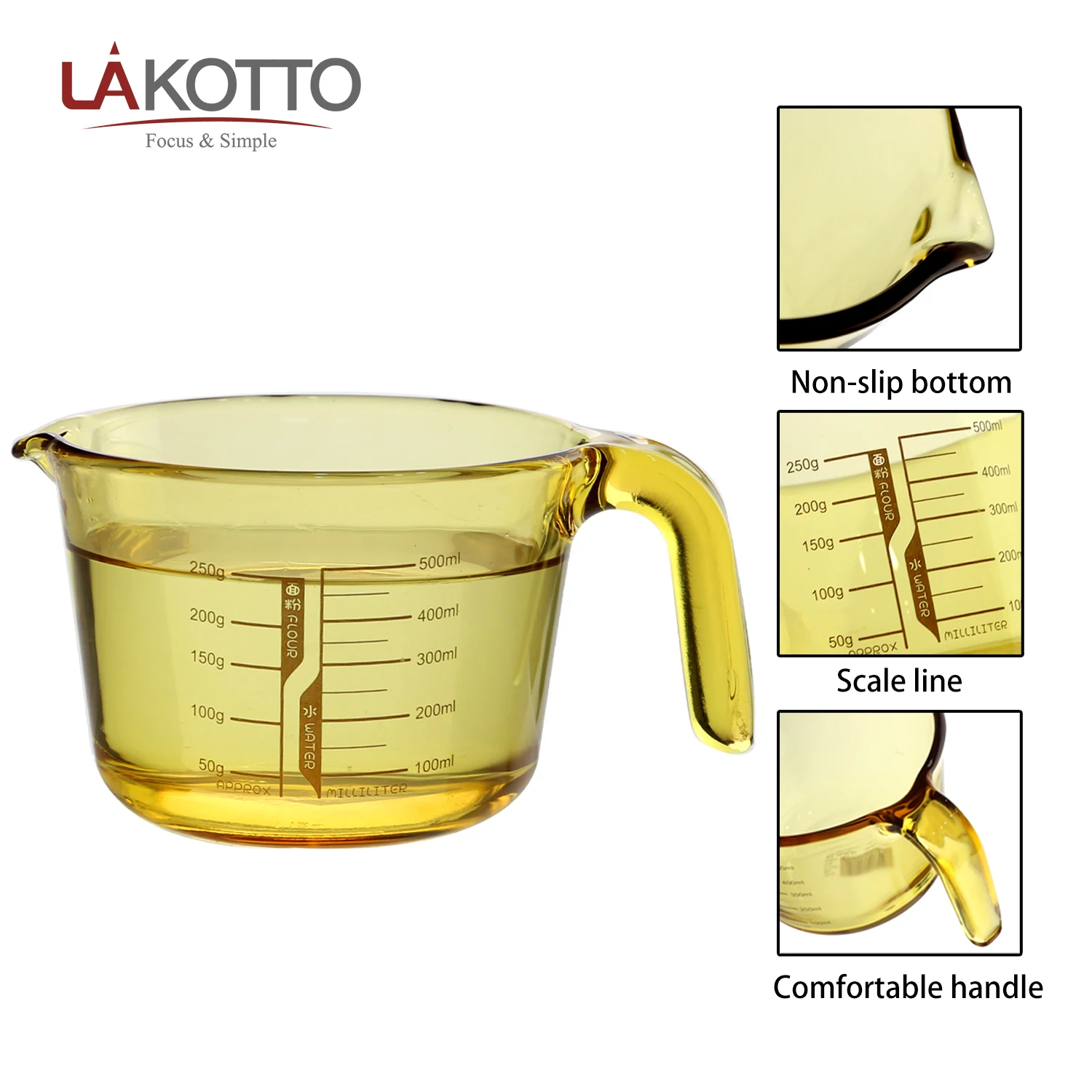 Пузырек из трубного низко боросиликатного стекла мерные чашки набор посуды для кухни посуда стеклянный измерительный кувшины измерения кружки с ручкой 500 мл