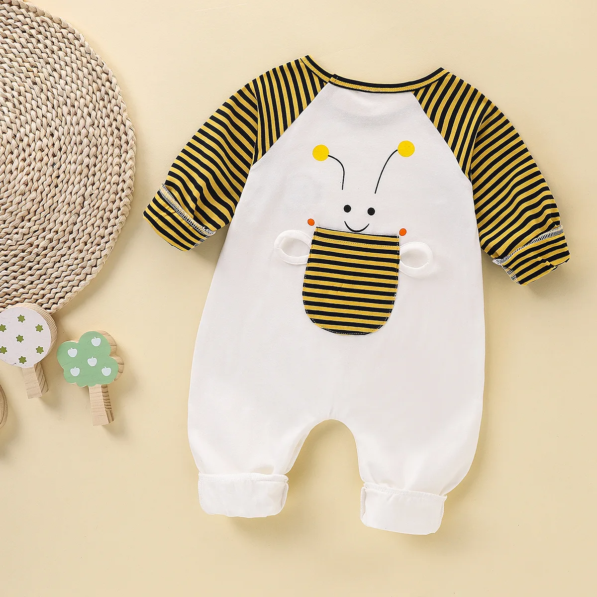 CFL101417 mono ropa de bebe 2021 korean Baby Rompers Baby Striped Crawl jumpsuit Clothing Baby Clothes