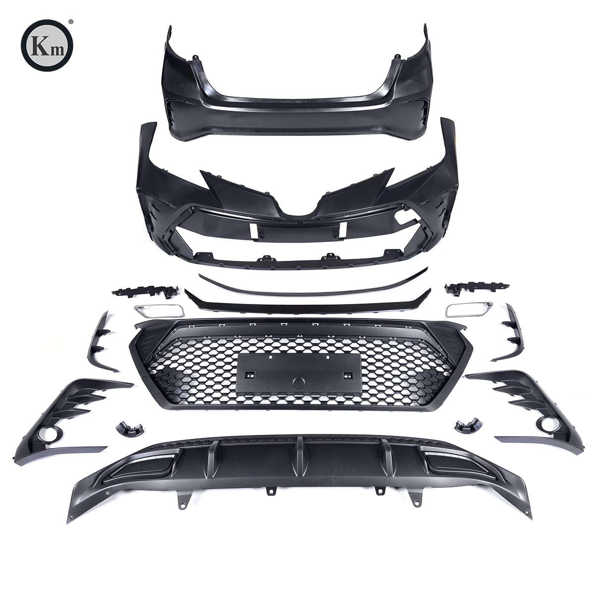 KM   for Toyota corolla 2018-up bodykit  front  bumper  rear bumper body kits facelift grille spoiler bodykit rear diffuser